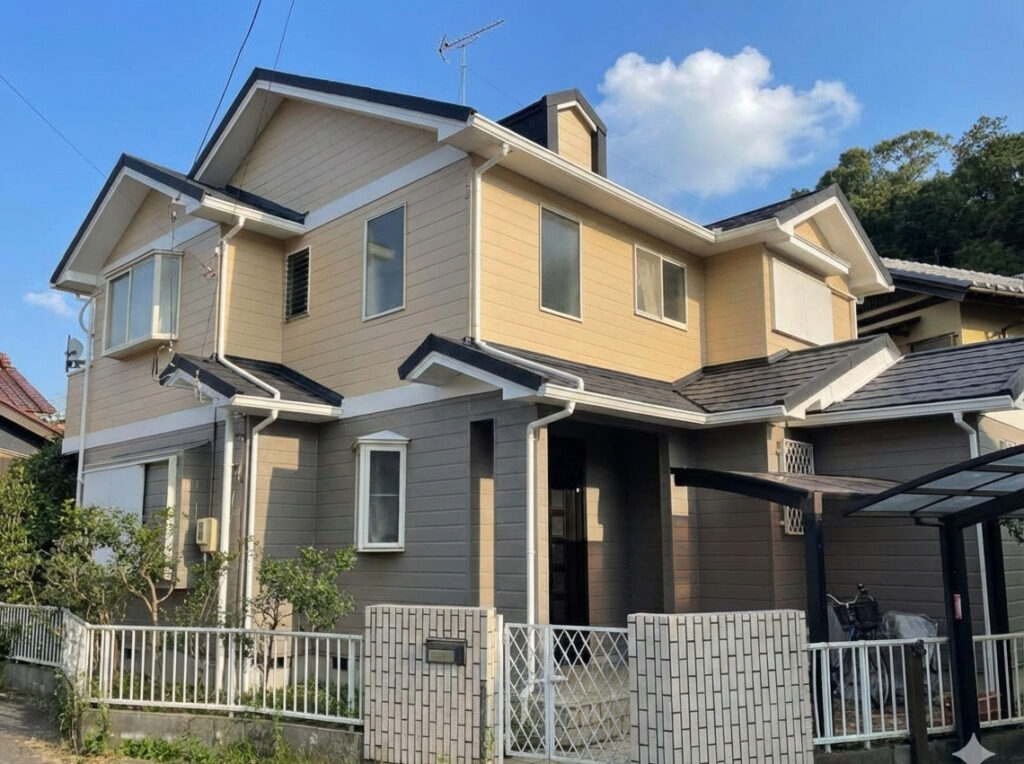 豊田市｜落ち着いたツートンカラー｜外壁塗装｜屋根カバー