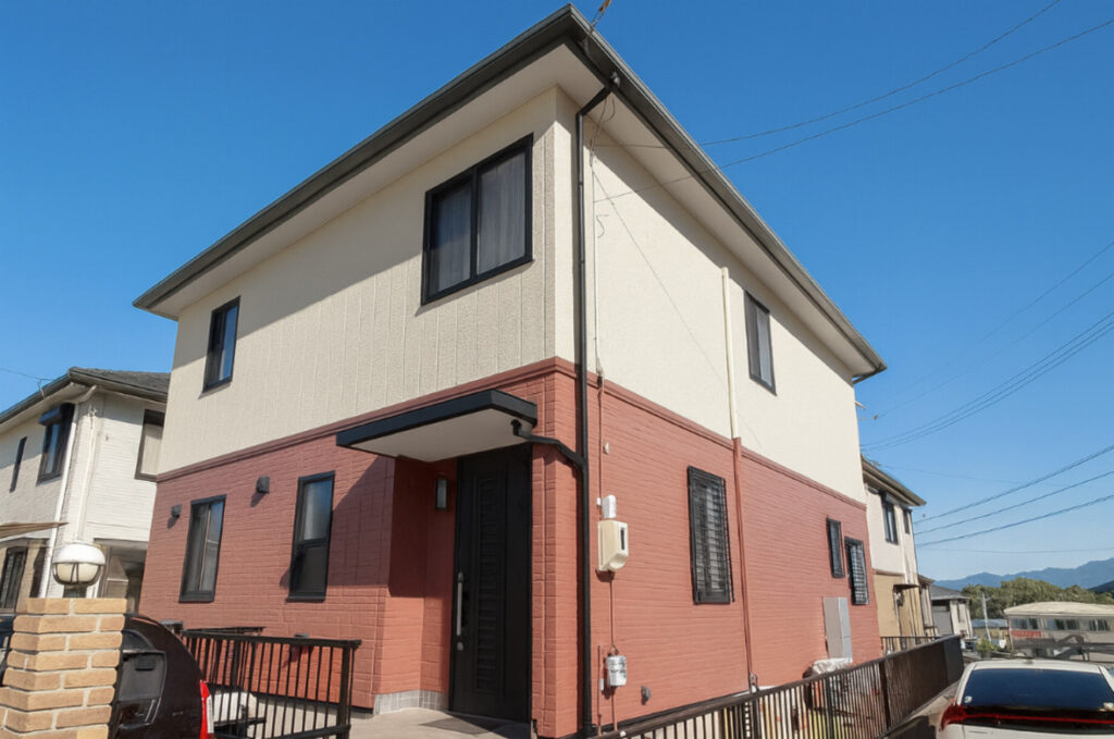 豊田市｜ピンクブラウンで可愛い外観｜外壁塗装