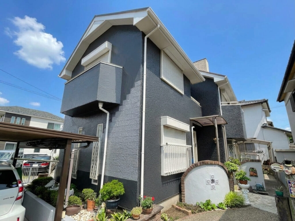 知立市｜ダークトーンでまとめた個性ある外観｜外壁塗装｜屋根塗装