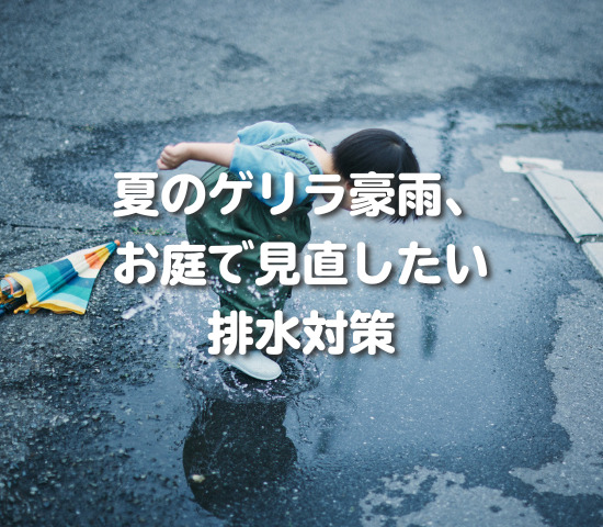 夏のゲリラ豪雨、お庭で見直したい排水対策